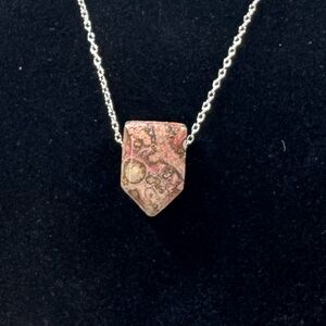 Leopard Skin Jasper Necklace Natural Healing Crystal Strength Stability Vitality